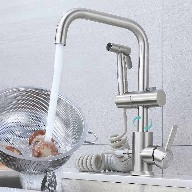 Basin Mixer Tap - Paslanmaz Çelik Mutfak Musluk Seti 360